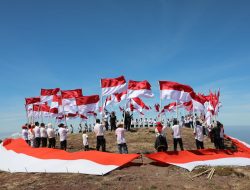 HUT ke-79 Kemerdekaan RI, Dandim 1410/Bantaeng Bersama Forkopimda dan Masyarakat Bentangkan Bendera 770 Meter*