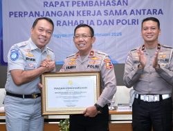 Perpanjangan Nota Kesepahaman dan Perjanjian Kerja Sama PT Jasa Raharja dengan POLRI Untuk Meningkatkan Kepatuhan, Keselamatan Masyarakat di Bidang Transportasi, dan Pelayanan Santunan