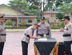 *Kapolres Aceh Timur Pimpin Upacara Pelantikan Jabatan Kabag SDM dan Serah Terima Jabatan Kapolsek*