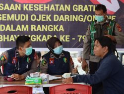 Polri Untuk Masyarakat, Biddokkes Polda Kalteng Gelar Bakti Kesehatan Beri Layanan Rikkes Gratis bagi Ojol
