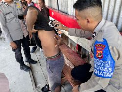 Subsatgas Keladi Sagu Gelar Pemeriksaan Kesehatan di Pangkalan Ojek Bintang Timur