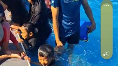 Murid SD Inpres Buttatianang II Makassar Ikuti Praktek Renang di Kolam Zidam XIV/HSN